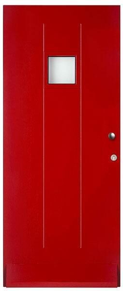 Moderne voordeur rood WK1962