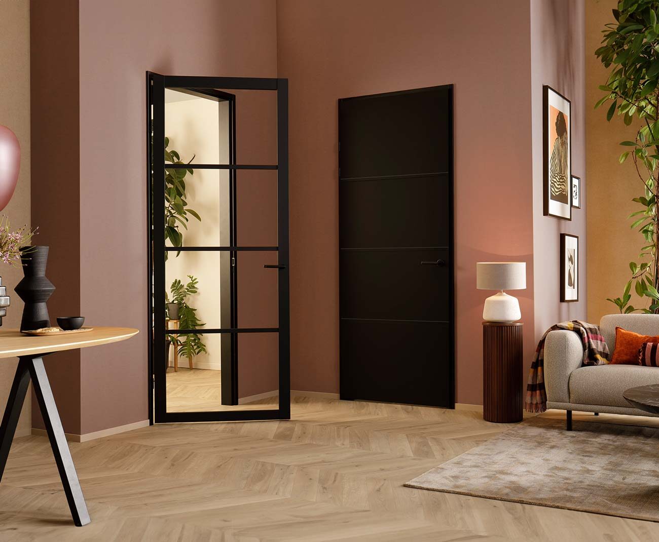 Deurenspecialist Simon Maree Nova Design Steel Look Glas Opdek Deur Staal Look Svedex