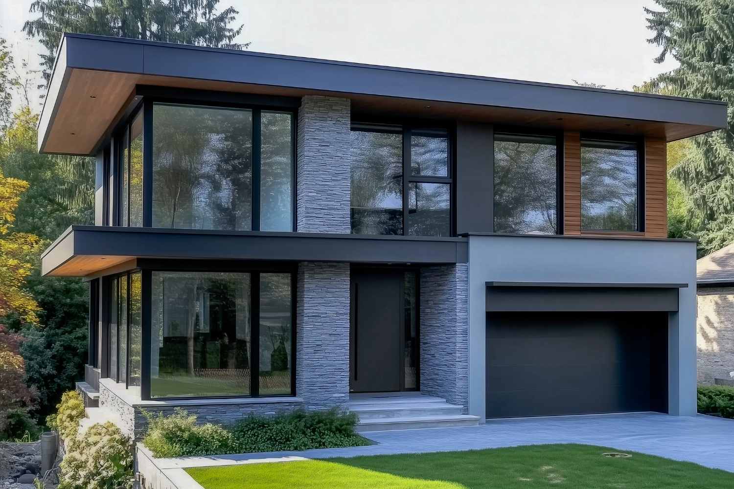 Simon Maree Deurenspecialist Moderne Aluminium Voordeur 7110 zwart