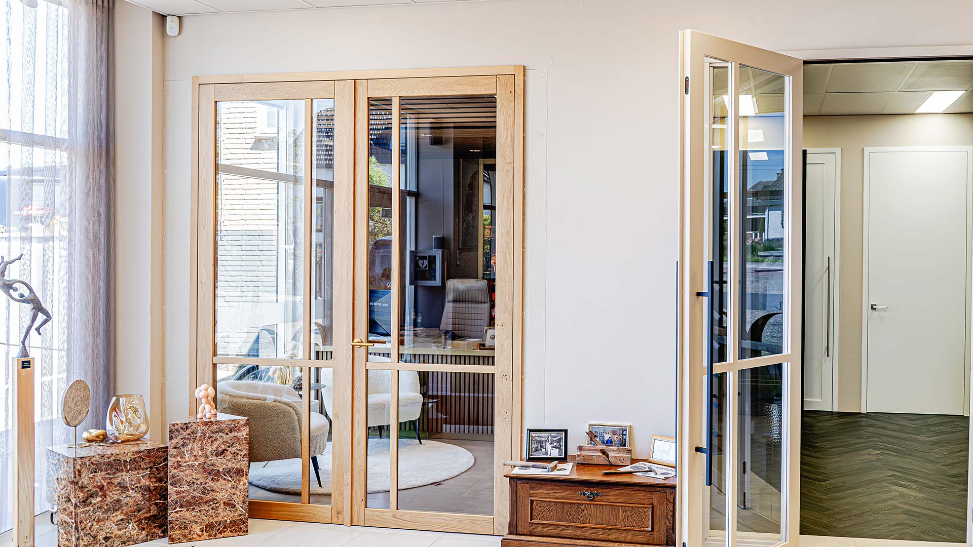Eiken Binnendeuren Showroom Glasdeur Kruis 3 1