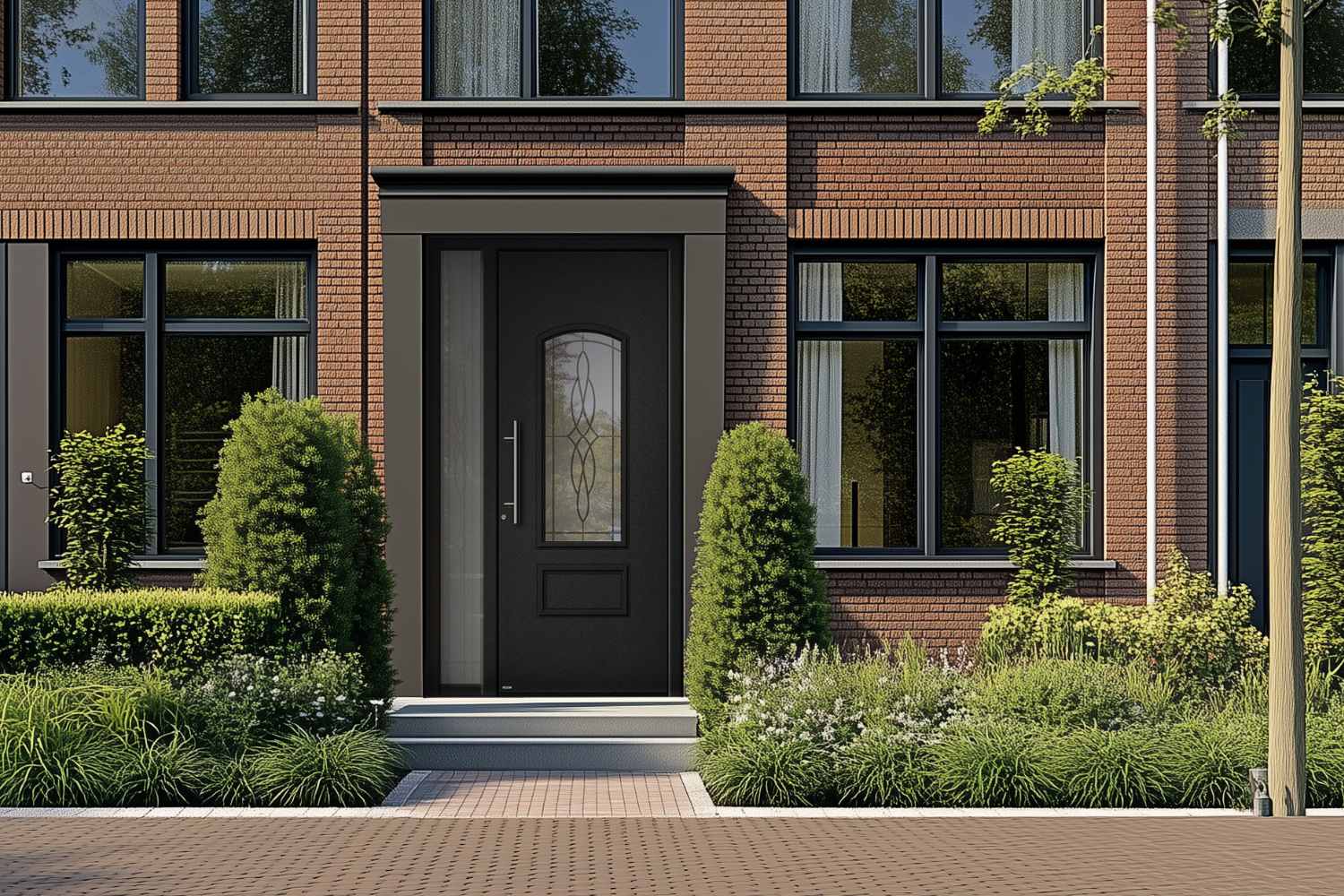Landelijke Kunststof Voordeuren Klassieke Aluminium Voordeur Pirnar 7190 zwart