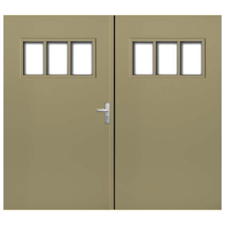 Weekamp Garagedeuren Glas wk3611 Beige dubbel vlak tricomfort