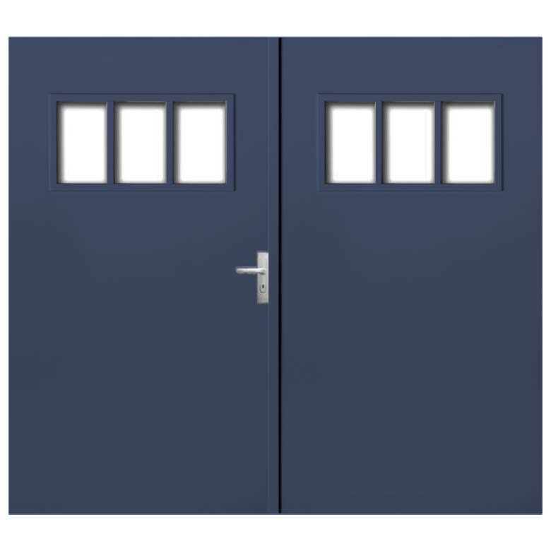 Weekamp Garagedeuren Glas wk3611 Blauw dubbel vlak tricomfort