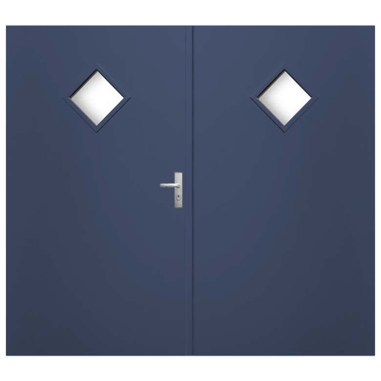 Weekamp Garagedeuren Glas wk3612 Blauw dubbel vlak tricomfort