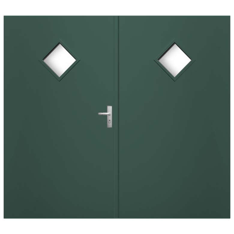 Weekamp Garagedeuren Glas wk3612 Groen dubbel vlak tricomfort