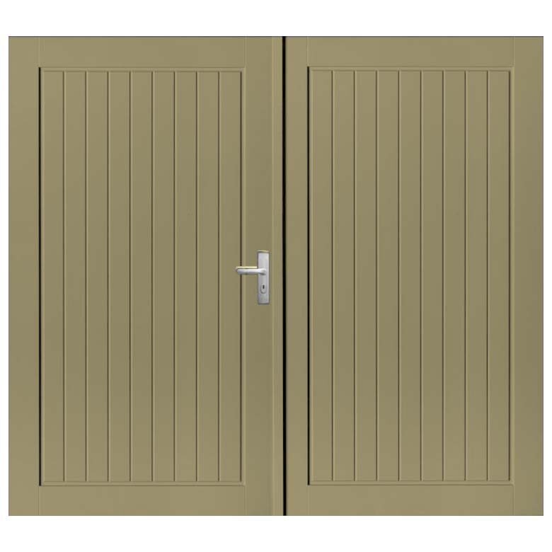 Weekamp Garagedeuren wk3521 Beige dubbel stapeldorpel groef
