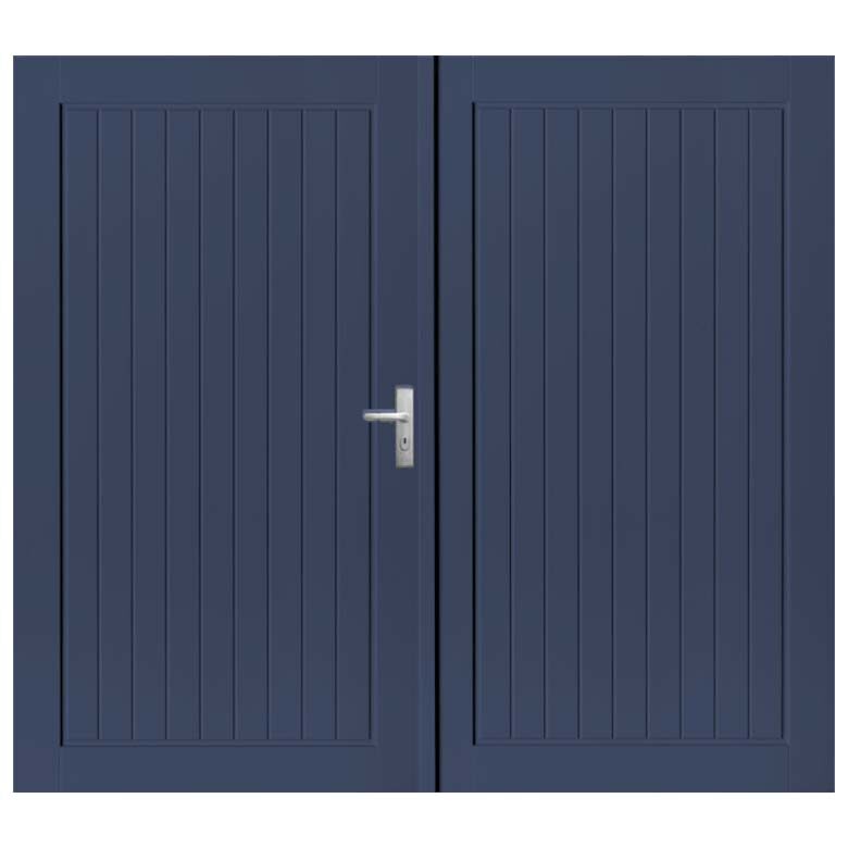 Weekamp Garagedeuren wk3521 Blauw dubbel stapeldorpel groef
