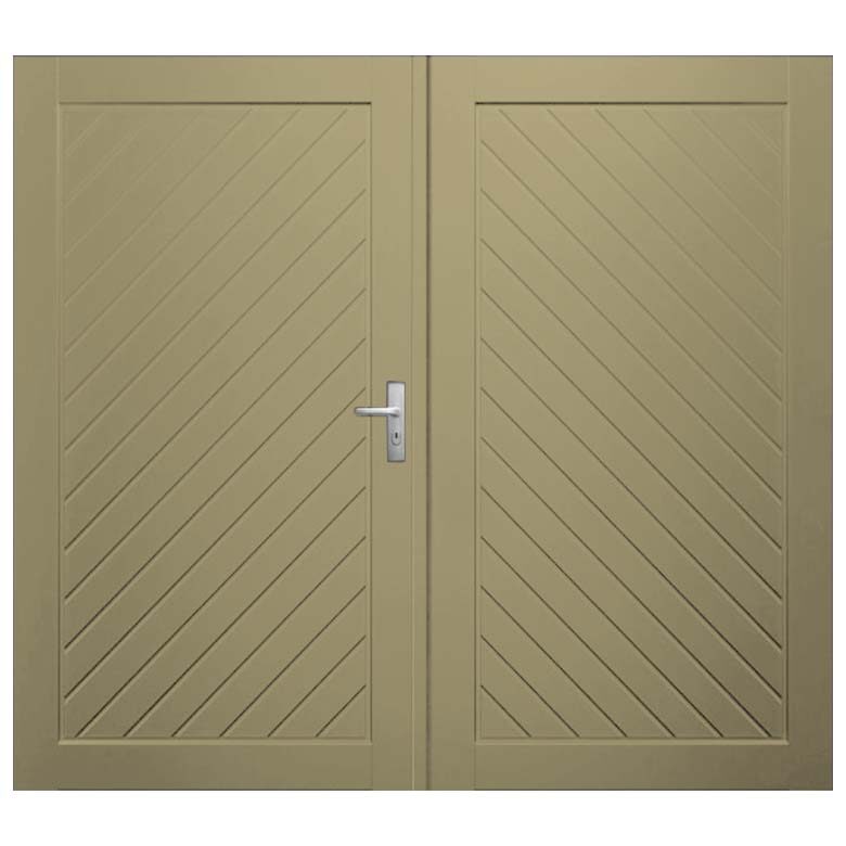 Weekamp Garagedeuren wk3541 Beige dubbel stapeldorpel groef
