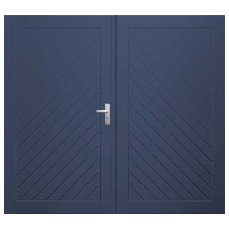 Weekamp Garagedeuren wk3541 Blauw dubbel stapeldorpel groef