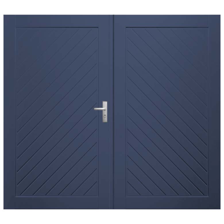 Weekamp Garagedeuren wk3541 Blauw dubbel stapeldorpel groef