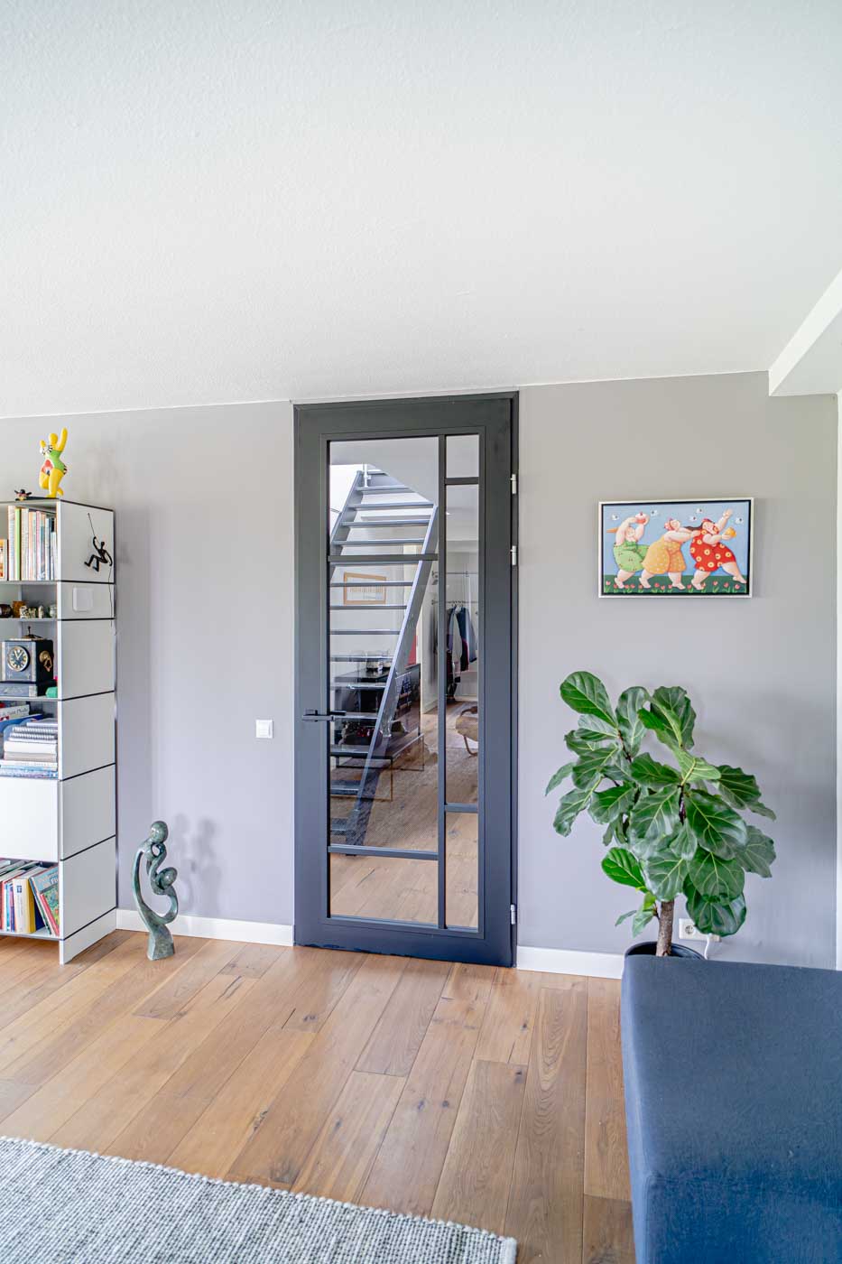 Staal look opdekdeur Svedex FR500 modern zwart Superlak Simon Maree Deurenspecialist DSC07215 Enhanced NR