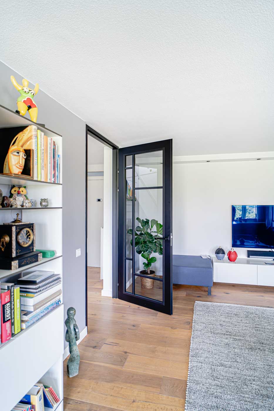 Staal look opdekdeur Svedex FR500 modern zwart Superlak Simon Maree Deurenspecialist DSC07221 Enhanced NR